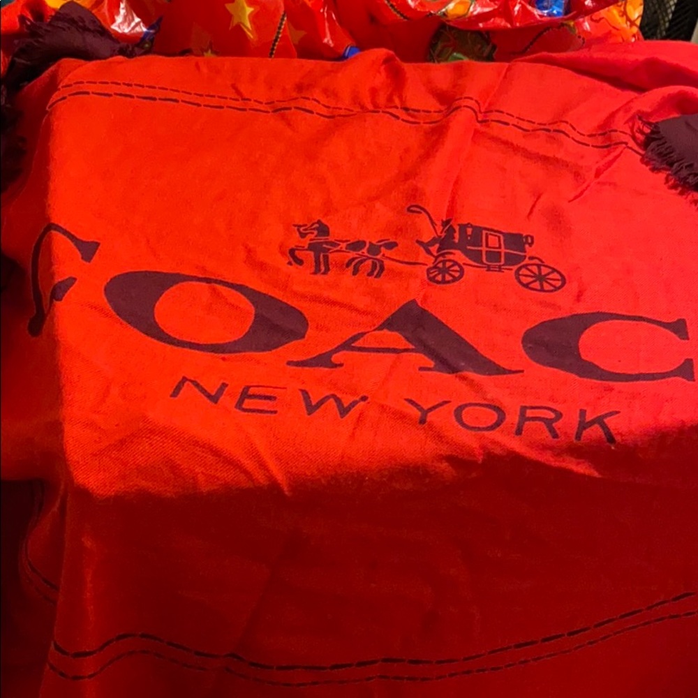 Coach Logo 100% Wool Large Squire Scarf - Picture 2 of 3